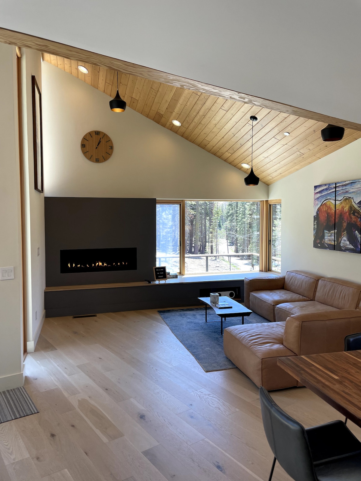 Living room with fireplace