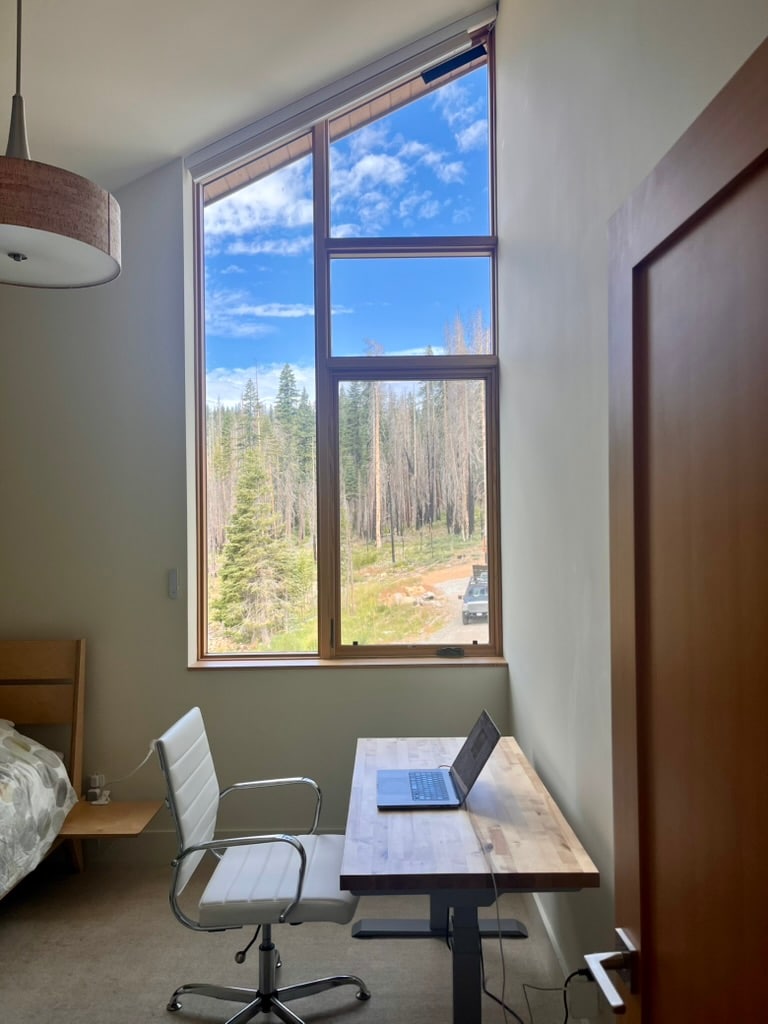 Home office with sit-to-stand desk